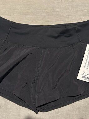 NWT LULULEMON Run Times Short II 4" Black Size 6